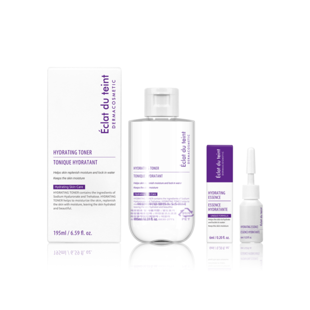 Éclat du Teint Hydrating Toner 195ml & Hydrating Essence 6ml Set | Probiotics Hydration Starter Kit